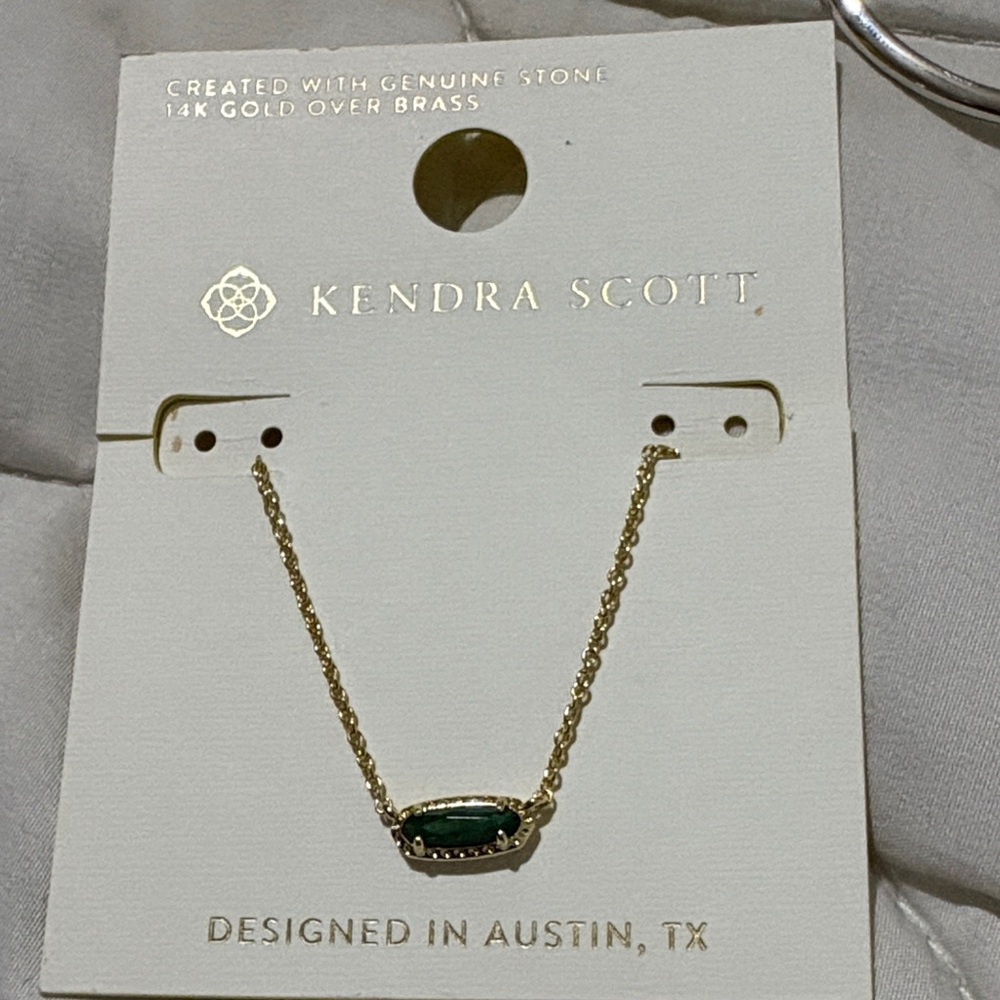 Kendra Scott Gold and Green Necklace
